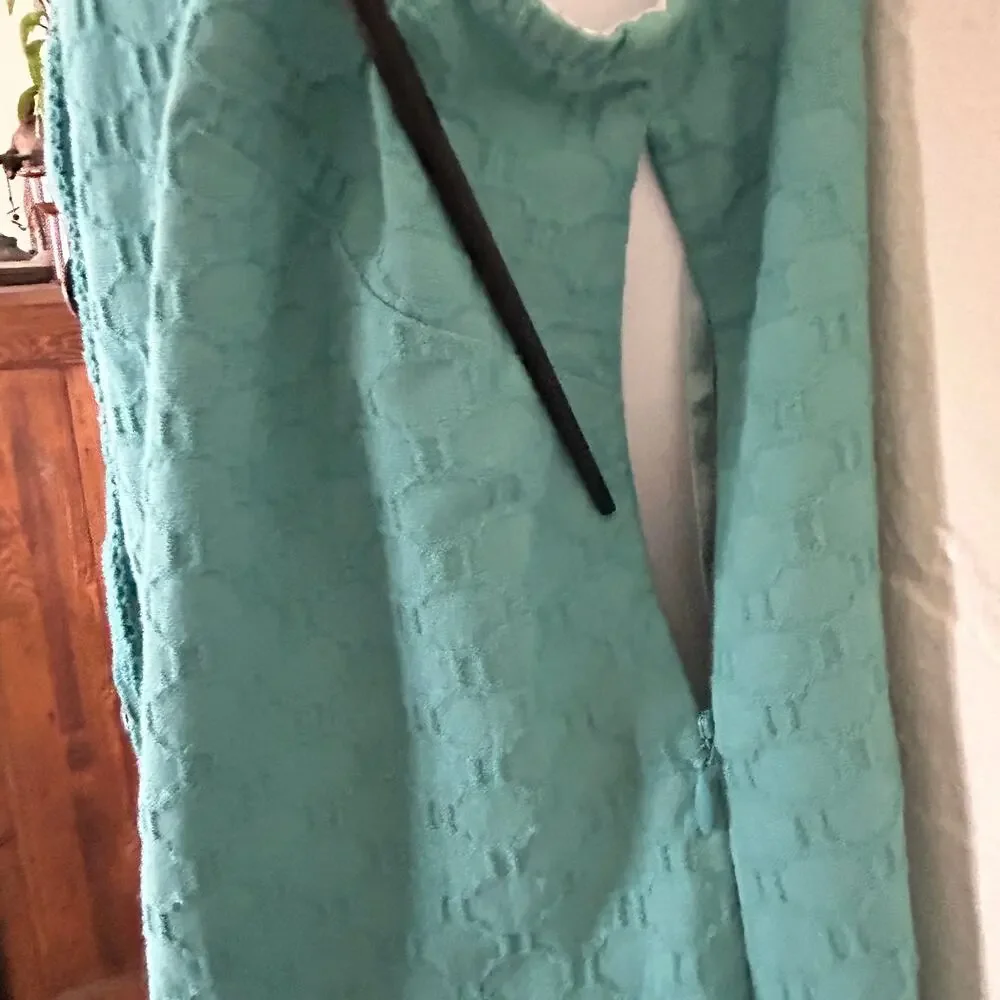 Maeve Anthropologie Carrillo Textured Shift Dress size 8 Teal Blue